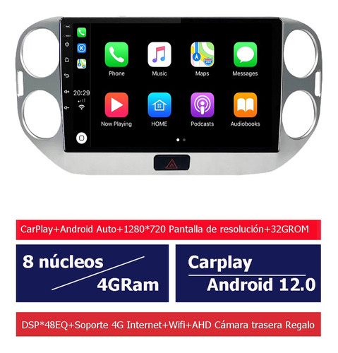 Auto Radio Estéreo Android Gps Para Vw Tiguan 2010-2017