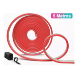 Cinta Neon Flex Roja 12volt + Transformador De Corriente 