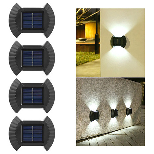 Kit De 4 Luminarias, Lámpara Solar Led Para Pared, Escalera