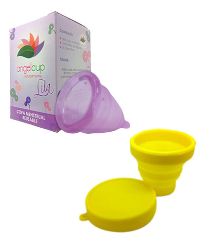 Copa Menstrual Ángel Cup Color Lila  + Vaso Esterilizador 