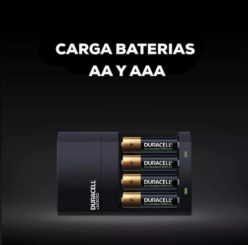  Cargador Duracell 4 Pilas Recargables Apagado Automatico