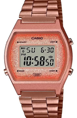 Relógio Casio Vintage Dourado Rose Gliter B650wc5df