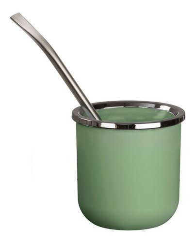 Mate Silver Térmico C/bombilla De Acero Y Extractor D Yerba 