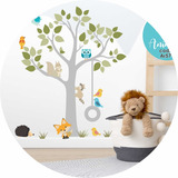 Vinilo Decorativo Infantil Arbol Con Animales De 140 De Alto