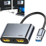 Adaptador Usb A Hdmi Dual For Ampliar Dos Monitores