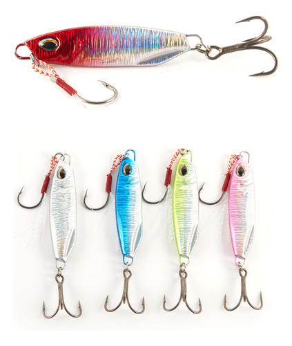 5pcs Jigs 30g Señuelos Cebo Pesca Lance Largo Láser Lago Mar