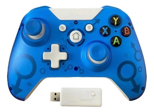 Controle Compativel Com Xbox One Sem Fio Dupla Vibração Cor Azul-claro