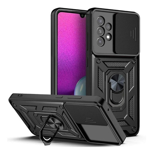 Funda Armor Ring Cubre Cámara Slide Para Samsung S22 Ultra