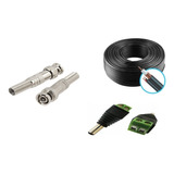 Kit Cabo Cftv Preto 100m 90% Malha C/08 Conectores P1pb08