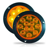 Plafon 12 Led Redondo Camion Cuarto Alta Baja Stop 12-24v F1