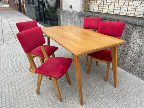 Mesa Con Cuatro Sillas Moderna Estilo Vintage