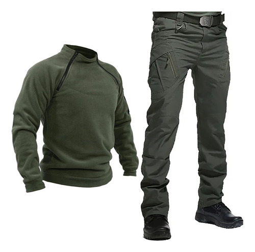 Conjunto De Pantalones Tácticos De Chaqueta De Forro Polar P