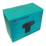 Câmera Web Logitech C270 Hd 720p Webcam Funciona Em Pc Notebook Xbox One Web Cam Com Microfone Cabo Usb 2.0 Foto Filma