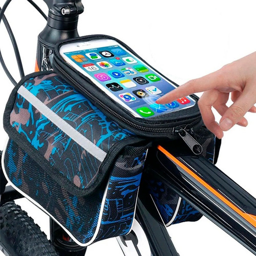 Bolso Bicicleta Porta Celular Alforjas Tactil Impermeable