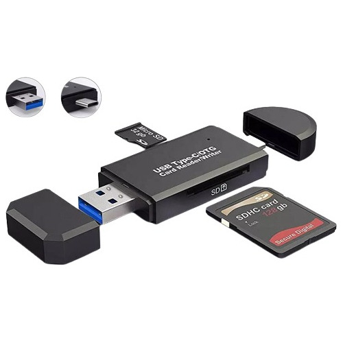 Lector/grabador De Tarjetas 3 En 1 Micro/sd De Usb C/usb A