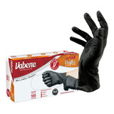 Luvas Descartáveis Vabene Viniflex Cor Preto De Elastômero Termoplástico X 100 Unidades