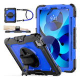 Funda iPad Air 4 Seymac Protector Soporte Mano Negro/azul
