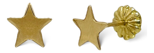 Aros Estrella 7mm Oro 18 Kilates (18k)