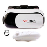 Óculos Vr Box 2.0 Realidade Virtual + Controle Cardboard 3d Cor Branco