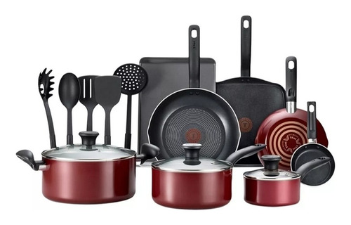 Bateria  Culinar 16 Piezas Con Antiadherente T Fal