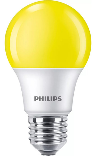 Foco Philips Color Amarillo  A19 Led 8w (60w) 120v E27 