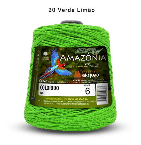 Barbante Amazonia 6 614m 20 Verde Limao