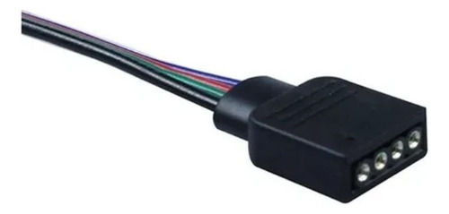 2 X Conector Peine Hembra Con Cable 4 Hilos P/ Tira Led Rgb