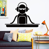 Vinilo Decorativo Chico Dj Music Pared Mas Diseños 4u