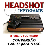 Conversão Pal-m Para Ntsc Atari 2600 Wood Frente De Madeira