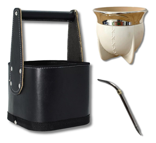 Mate Imperial Térmico Kit Bolso Canasta Bombilla Pico Loro