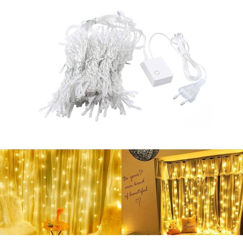 Cortina De Led Decoração 3x3 Branco Quente Festas Casamentos