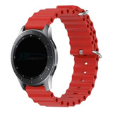 Pulseira 22mm Ondas Para Samsung Gear S3 Frontier Sm-r760 Cor Vermelho