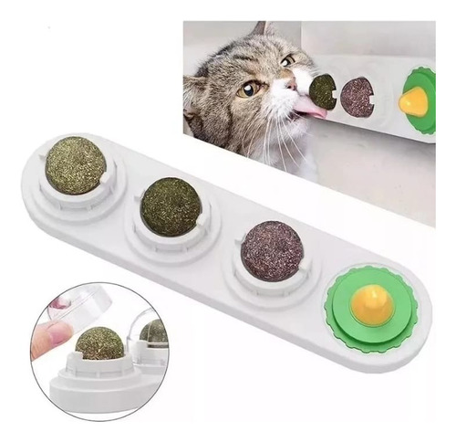 Pack Bola Hierba Gatera Catnip Adhesivo Juguete De Gatos