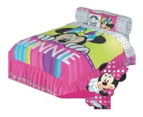 Edrecolcha Individual Minnie Colors +sabanas+cortinas