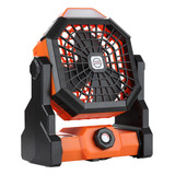 Ventilador De Camping Portátil Recargable Con Luz Led