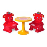 Mesa Sillas Infantil Rondi Osito Rosa O Rojo Super Oferta