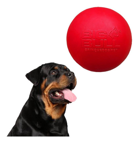 Bola Para Rottweiler Brinquedo Anti-stress Para Cães Grandes Cor Vermelho