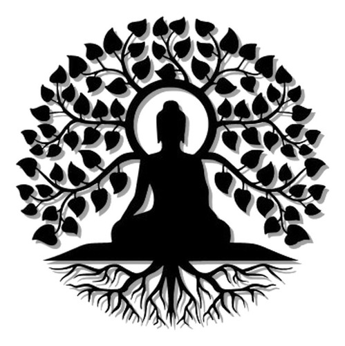  Mandala Arvore Buda Yoga Mdf Decoração Sala  Meditação 65cm