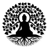  Mandala Arvore Buda Yoga Mdf Decoração Sala  Meditação 65cm