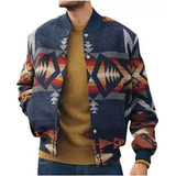 Chaqueta Outdoor Hombre Estilo Étnico Estampado Geométrico