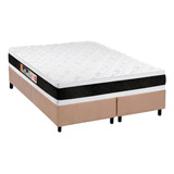 Cama Box Queen: Colchão Espuma Castor D45 Black E White Dou