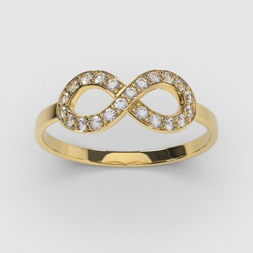 Anillo Infinito Circones Oro Amarillo 18k