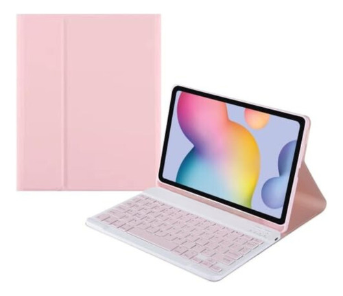 Funda Con Teclado Inalámbrico Para Galaxy Tab A9 8.7 Rosa