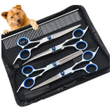 Set De Tijeras Peluquería Canina Perros Corta Pelo 4 Tijeras