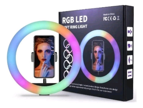 Ring Light Rgb Colorida Com Tripé De Mesa Fixo Perfeito Para