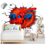 Papel Adesivo Quarto Menino Avengers Vingadores 2,00 X 1,00 Cor Papel De Parede Desenho Homem Aranha 3d Buraco