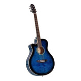 Guitarra Acustica Parquer Apx Azul Zurdo Media Caja Cuota
