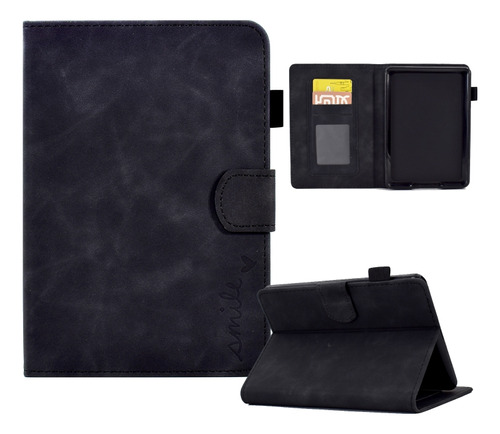 Funda De Piel Negra Para Tablet Amazon Kindle Paperwhite 5