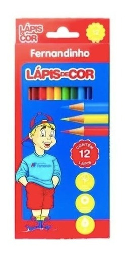 Lápis De Cor Faber Castell Fernandinho 12 Caixa De 12 Cores.