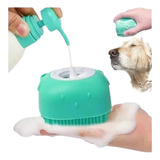Escova Silicone De Banho Dispenser Shampoo Esponja Lava Pet